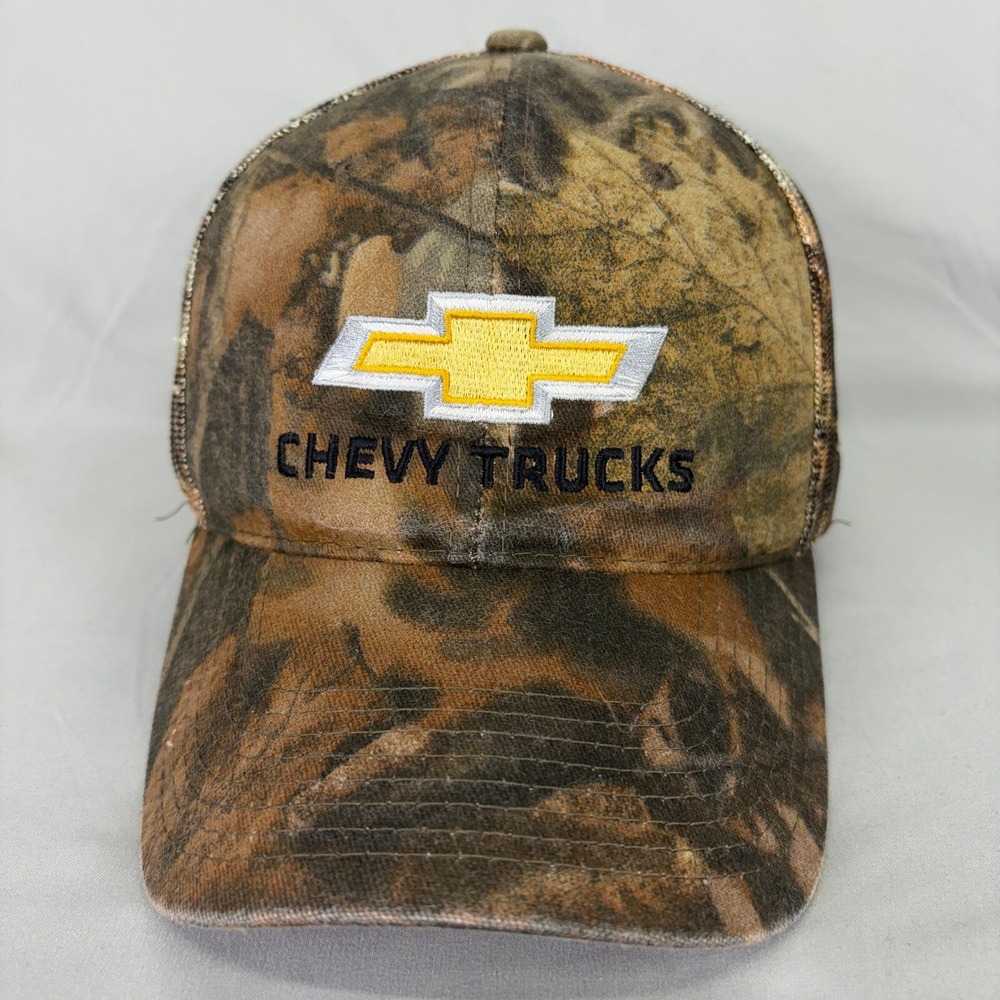 Chevy Trucks Trucker Hat Realtree Camo Mens OSFM Brown Mesh Back Cap